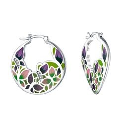 MOISS stříbrné náušnice LIST SMALT