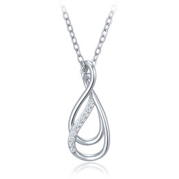 MINET Elegantní stříbrný 925/1000 náhrdelník s bílým zirkonem JMAS0351SN45