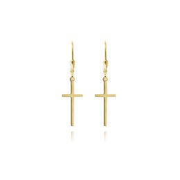 MINET Pozlacené stříbrné náušnice KŘÍŽE