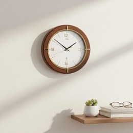 KUBRi HRC0094 - Velké dubové hodiny řízené signálem s tichým chodem