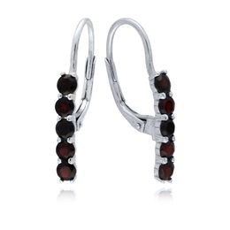 MOISS náušnice z bílého zlata GRANÁT