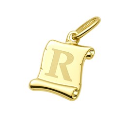 Zlatý přívěsek písmeno R