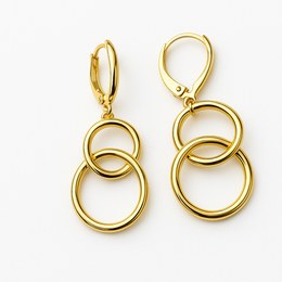 Zlaté visací náušnice klapkové