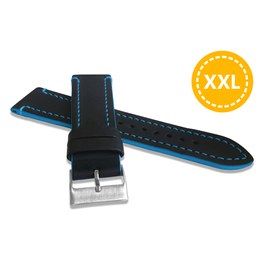 Prodloužený modře prošitý řemínek LAVVU TAILOR z luxusní kůže Top Grain - 20 XXL