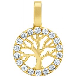 Zlatý 585/1000 přívěs Strom se zirkony TU-4049