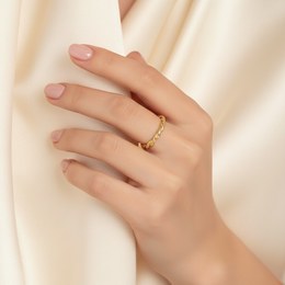 Zlatý 585/1000 prsten se zirkonem 5045