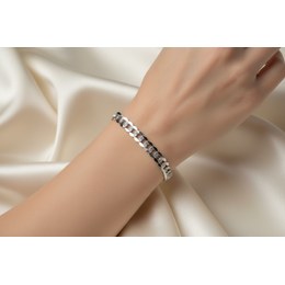 Zlatý 585/1000 náramek z bílého zlata singapur 1703