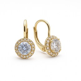 Zlaté náušnice se zirkony klapkové