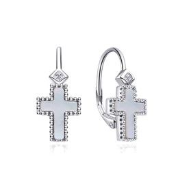 MOISS stříbrné náušnice KŘÍŽEK