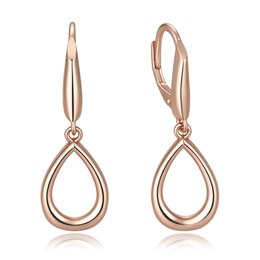MINET Pozlacené rosegold stříbrné 925/1000 náušnice s kapkami