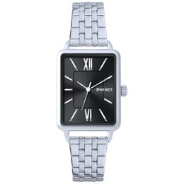 MINET Stříbrno-černé dámské hodinky SIENA MWL5409