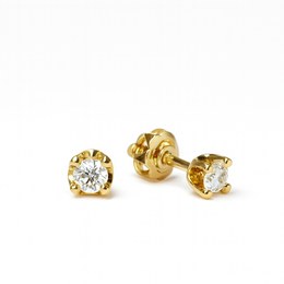 Zlaté 585/1000 náušnice s brilianty 383.1585 0,09ct šroubkové