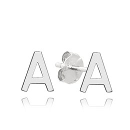 MINET Stříbrné náušnice písmeno "A"