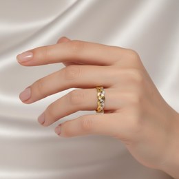 Zlatý 585/1000 prsten z bílého zlata se zirkonem 5013B