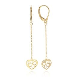 MOISS náušnice ze žlutého zlata SRDCE
