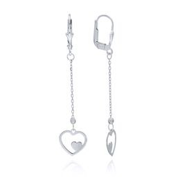 MOISS náušnice z bílého zlata SRDCE