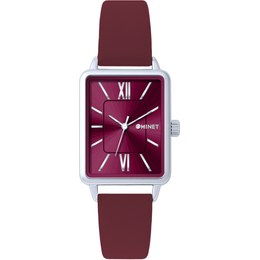 MINET Stříbrno-vínové dámské hodinky SIENA MWL5403