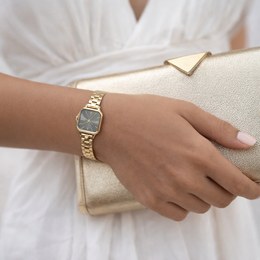 MINET Rosegold-modré dámské hodinky SIENA s rosegold ocelovým řemínkem