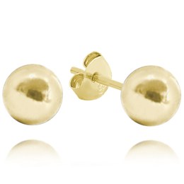 MINET Pozlacené stříbrné náušnice KULIČKY 8 mm