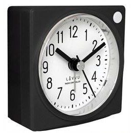 Lavvu LAR3021 - Černý rádiem řízený budík s funkcí STOP Second Hand - 3 ROKY ZÁRUKA!
