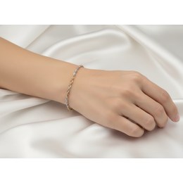 MINET Zlatý náramek z bílého zlata s bílými zirkony Au 585/1000 4,10g