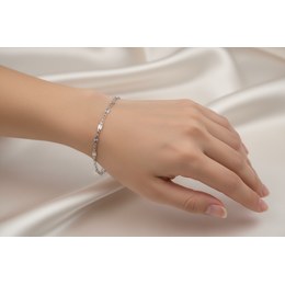 Zlatý 585/1000 náramek z bílého zlata panzer 1964