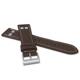 LAVVU LSUAC22 Hnědý pilotní řemínek PILOT z luxusní kůže Top Grain - 22