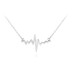 MINET Stříbrný náhrdelník z lásky HEARTBEAT