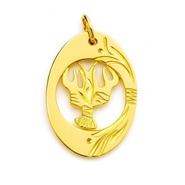 Stříbrný zlacený přívěs zvěrokruh Rak ovál