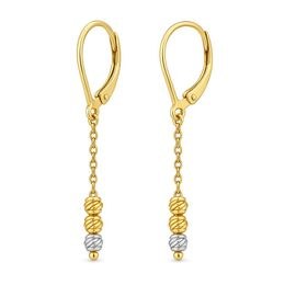 Zlaté visací naušnice řetízkové s bílým zlatem