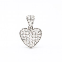 Zlatý 585/1000 přívěs srdce z bílého zlata s brilianty 387.0092 0,19ct