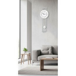 JVD NS22012.23 - Kyvadlové moderní hodiny z kvalitních materiálů jako je dřevo kov a sklo