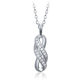 MINET Elegantní stříbrný 925/1000 náhrdelník s bílými zirkony