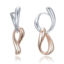 MINET Elegantní dvoubarevné stříbrné náušnice