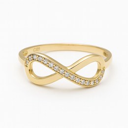 Zlatý prsten se zirkony nekonečno
