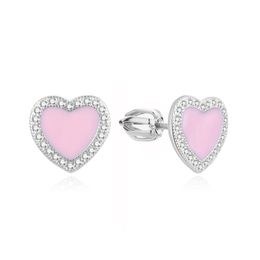 MOISS stříbrné náušnice SRDCE SMALT