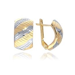 MOISS náušnice ze žlutého zlata BICOLOR