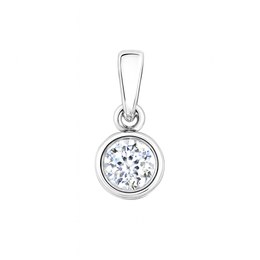 Zlatý 585/1000 přívěs z bílého zlata se zirkonem TU-4062