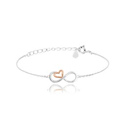 MINET Rose gold stříbrný náramek FOREVER LOVE