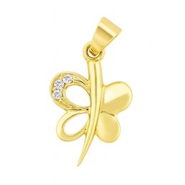 Zlatý 585/1000 přívěsek se zirkonem motýl 30127