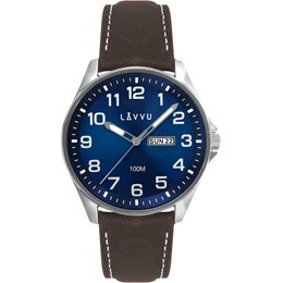 Ocelové pánské hodinky LAVVU LWM0144 BERGEN Blue/Top Grain Leather