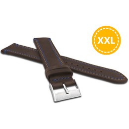Dvojitě prošitý tmavě hnědý řemínek LAVVU SPORT z luxusní kůže Top Grain - 24 XXL