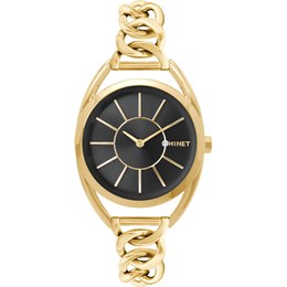 MINET Černo-zlaté dámské hodinky ICON BLACK MWL5230