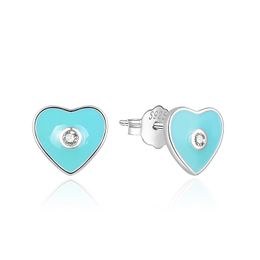 MOISS stříbrné náušnice SMALT SRDCE