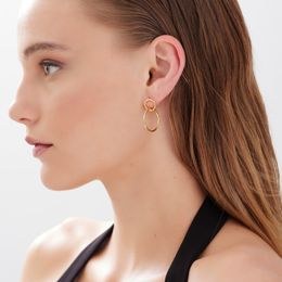 Victoria Cruz A4806-DT - stříbrné náušnice - zlacené