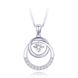 MINET Luxusní stříbrný náhrdelník s bílými zirkony