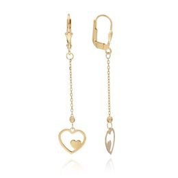 MOISS náušnice ze žlutého zlata SRDCE