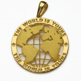 Zlatý 585/1000 přívěsek zeměkoule 30226