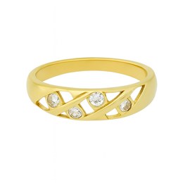 Zlatý 585/1000 prsten se zirkony 5015