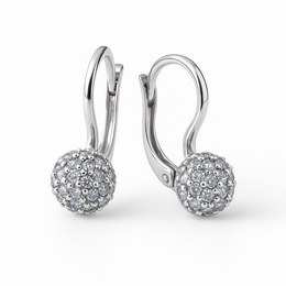 Zlaté naušnice z bílého zlata se zirkony